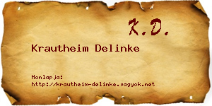 Krautheim Delinke névjegykártya